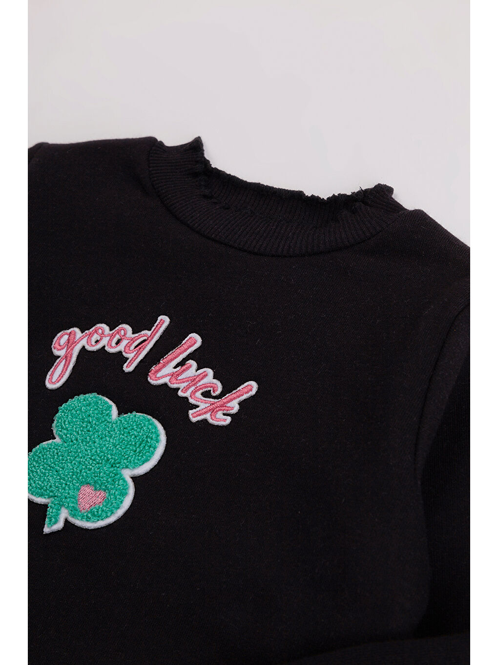 Siyah Kız Çocuk 2'li Paket Basic Sweatshirt-2