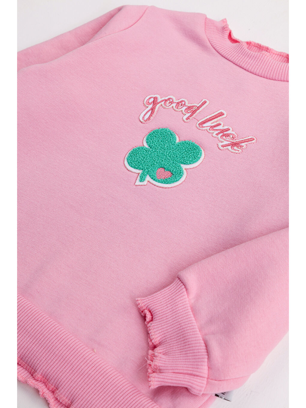 Pembe Kız Çocuk 2'li Paket Basic Sweatshirt-2