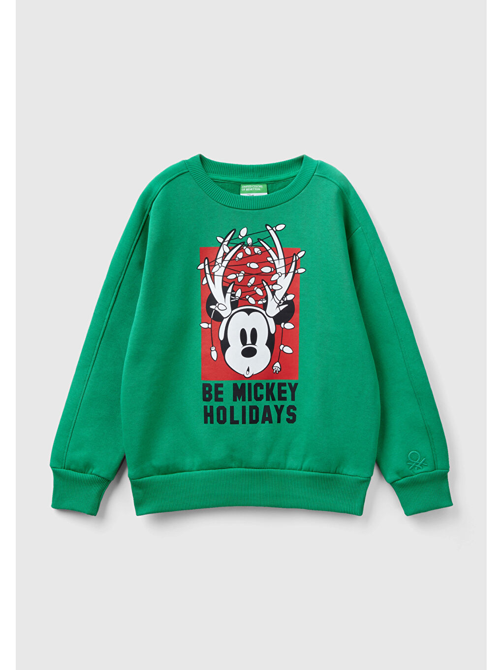 Erkek Çocuk Yeşil XMAS Mickey Baskılı Sweatshirt