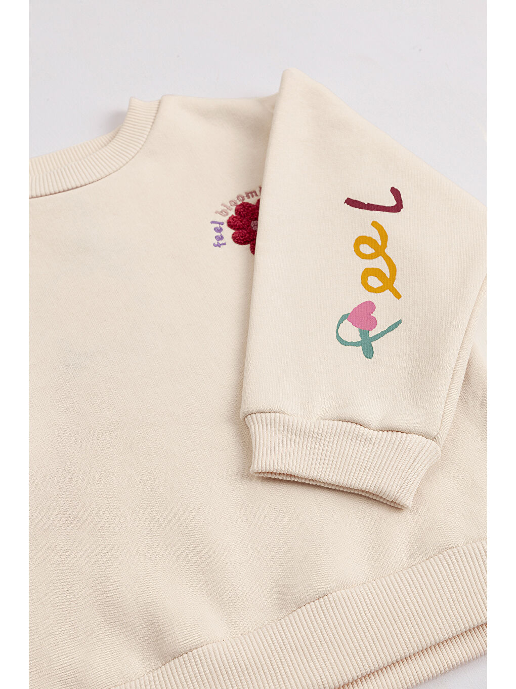 Pembe Kız Çocuk 2'li Paket Basic Sweatshirt-6