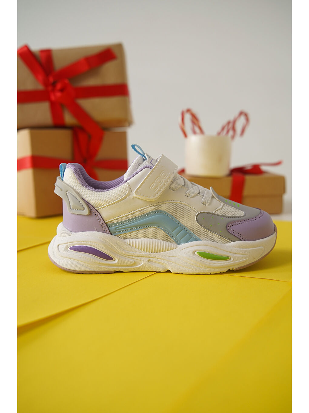 Mor Toti Günlük Ortopedik Cırtlı Çocuk Unisex Spor Ayakkabı-3