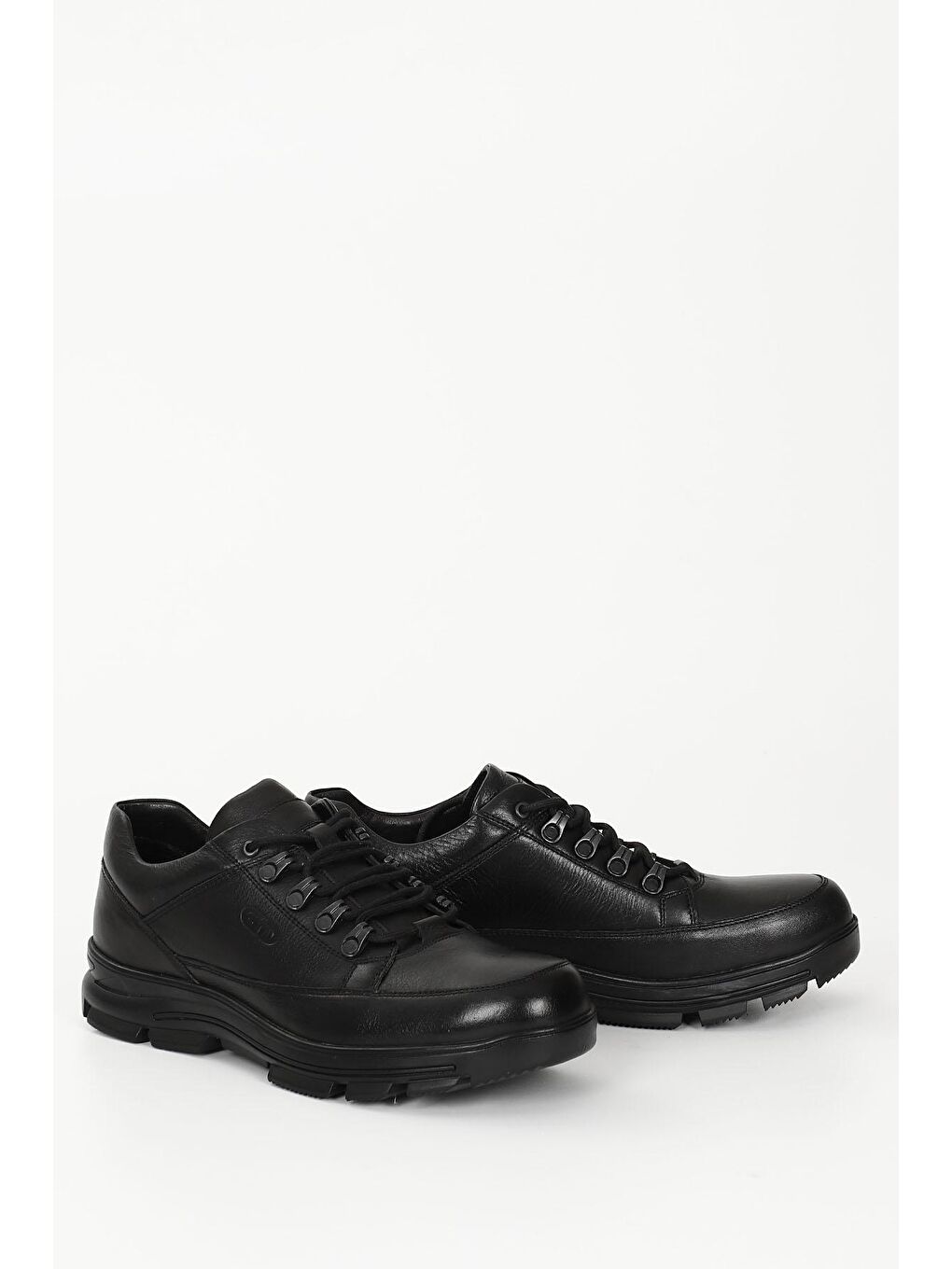 Siyah SİYAH  Hakiki Deri Yuvarlak Burun Bağcıklı Günlük Erkek Ayakkabı 42338