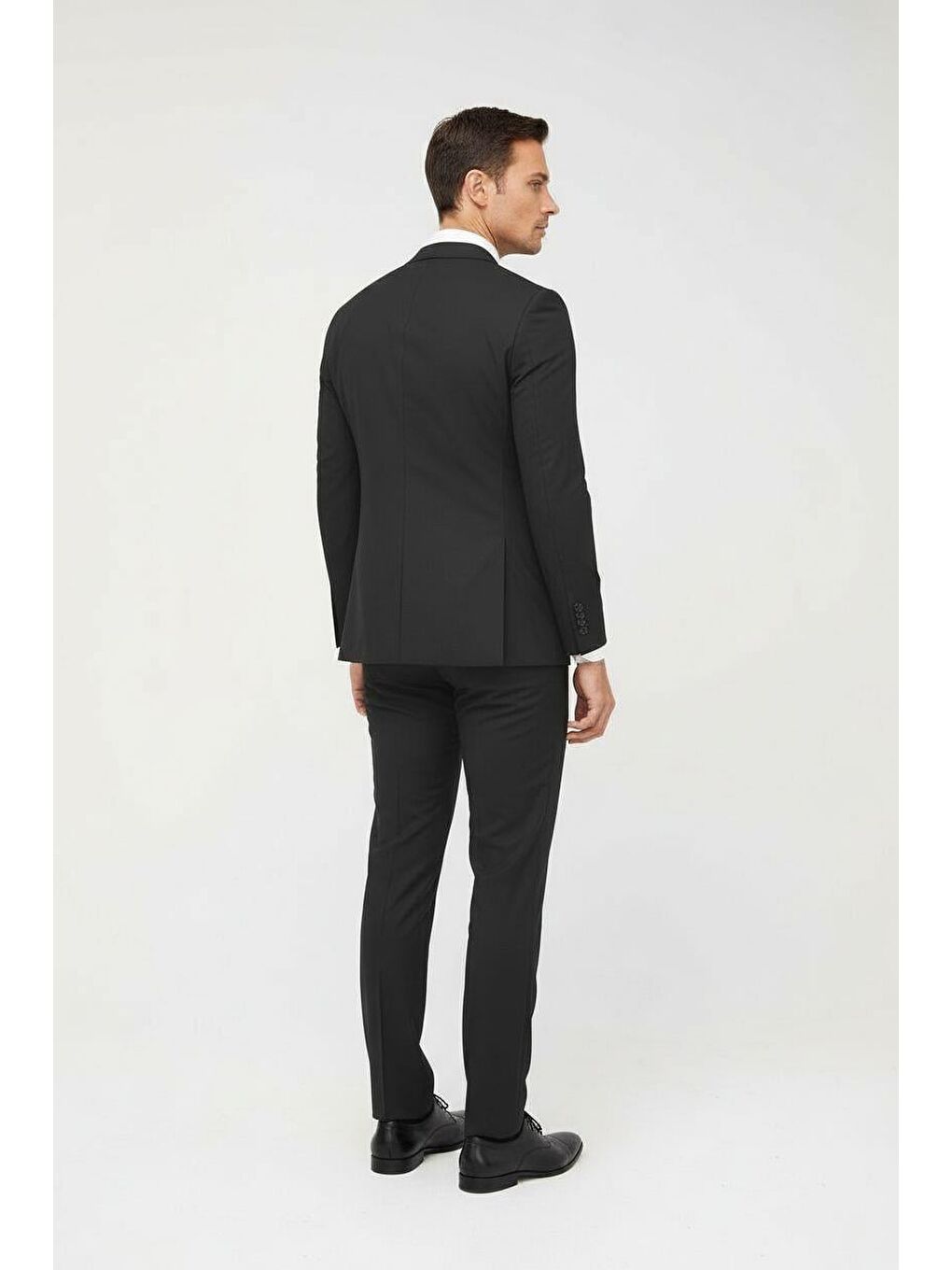 Gri Erkek Füme Slim Fit Dar Kalıp Klasik Takım Elbise-3