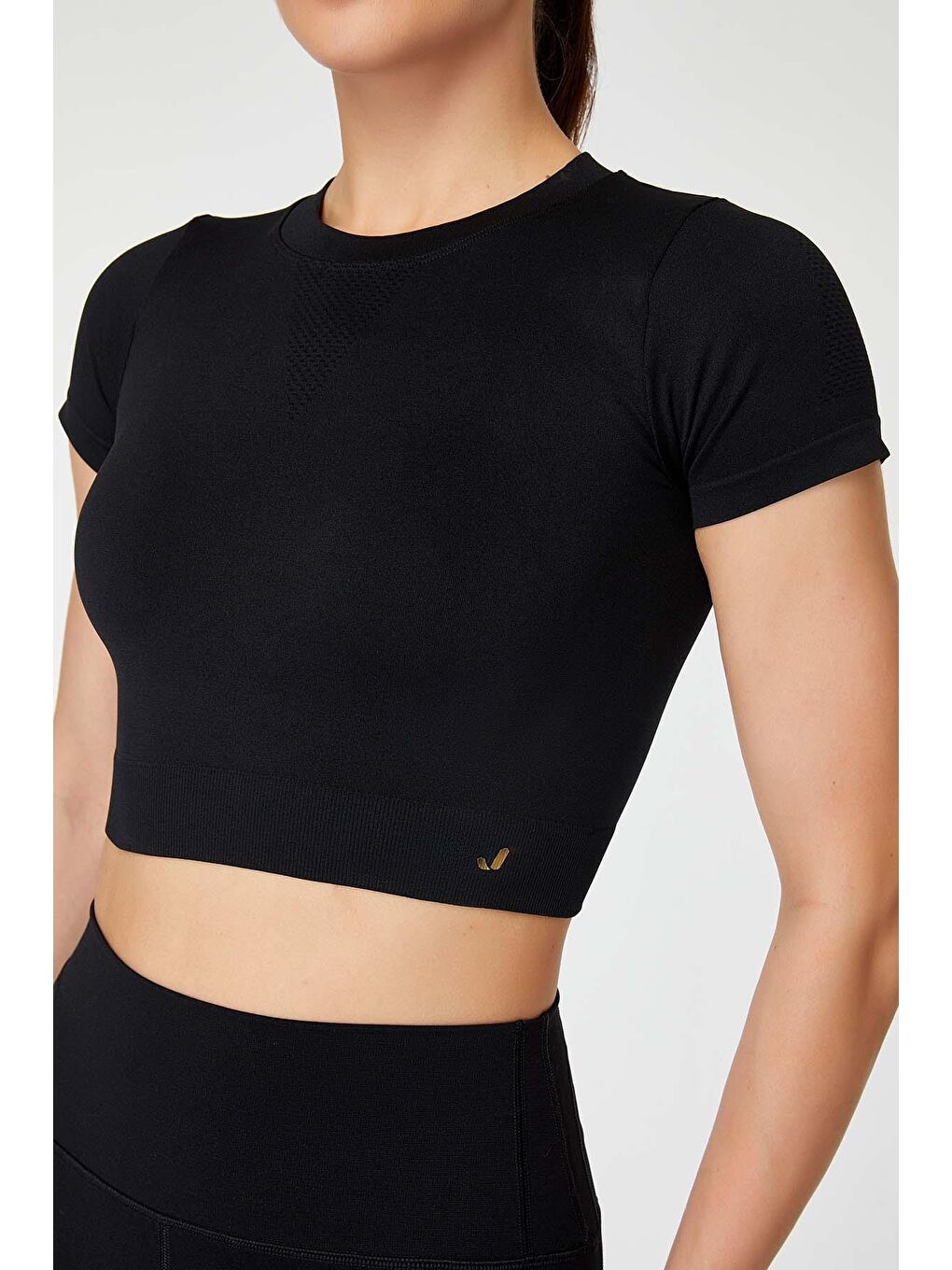 JERF Siyah Captiva Yumuşak Dokulu & Esnek Crop Top Siyah - 2