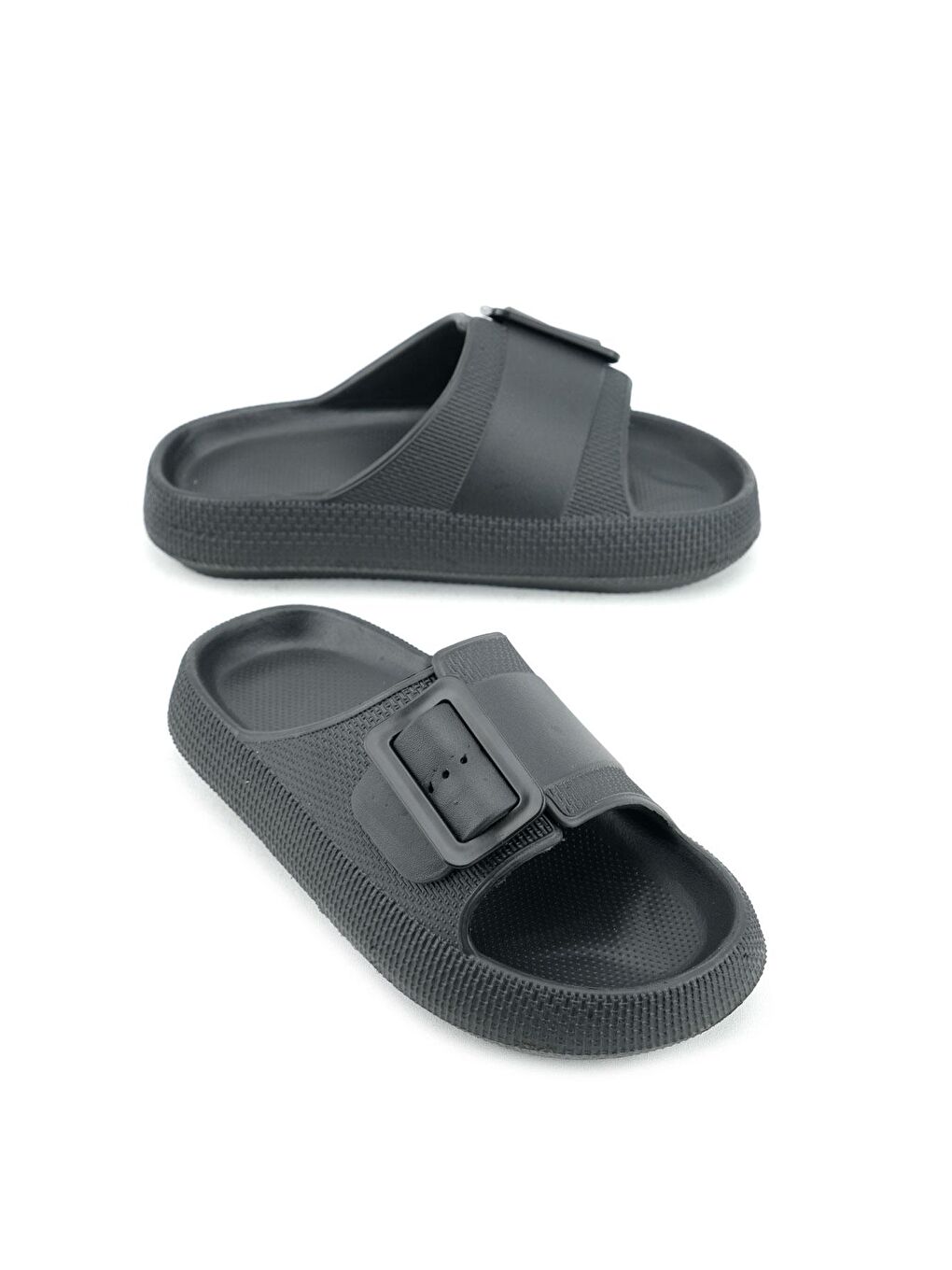 Siyah Kadın Yazlık Tek Toka Ayarlanabilir Eva Banyo Bahçe Havuz Plaj Terlik