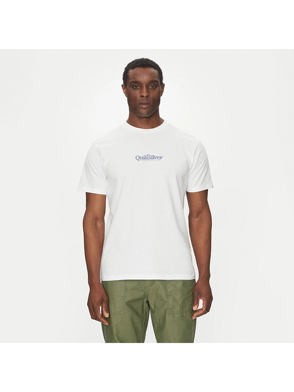 Fineline Erkek Beyaz Yuvarlak Yaka Tişört-1