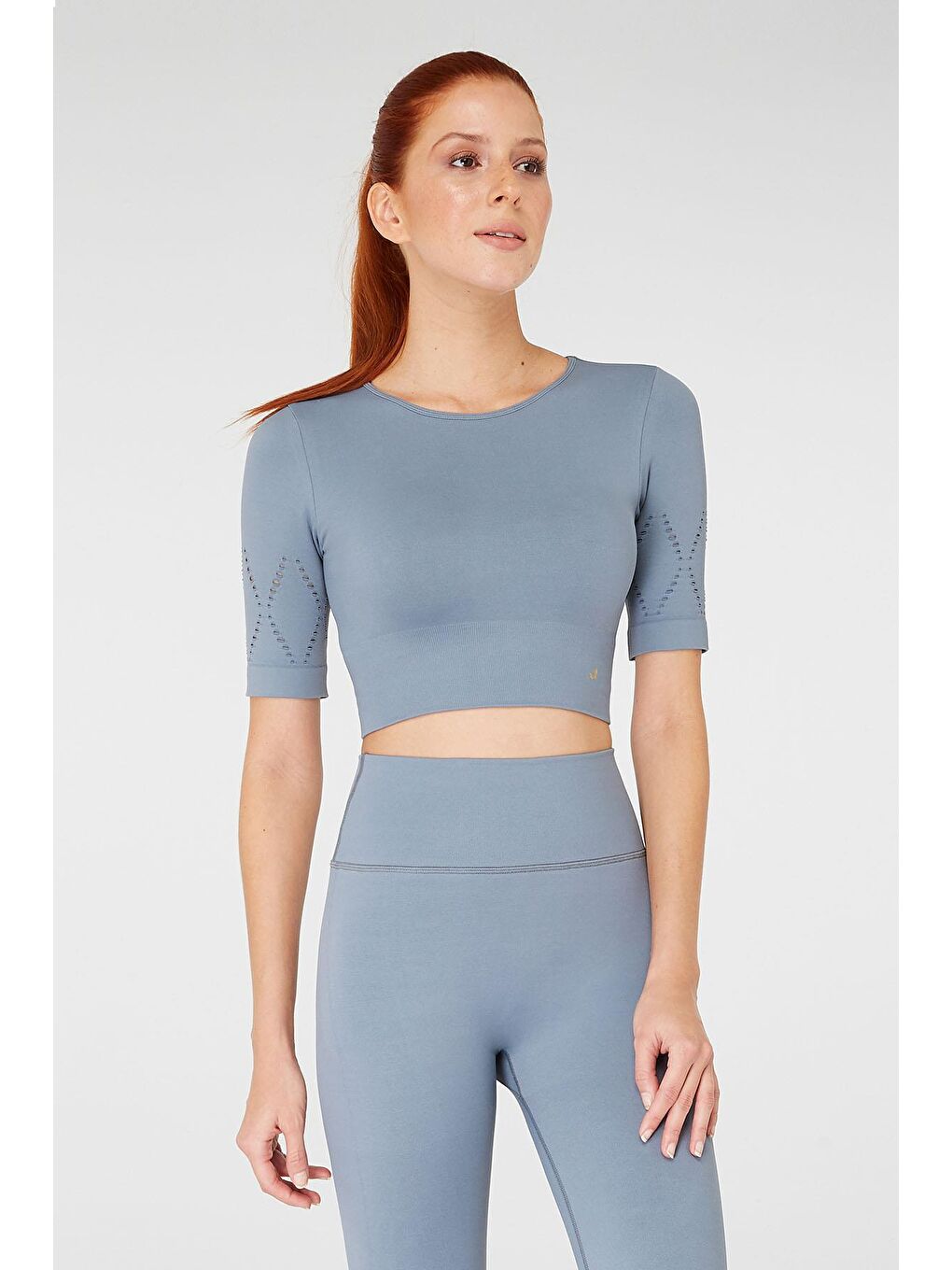 JERF Taş Naples Kısa Kol Crop Top Econyl Stone - 1