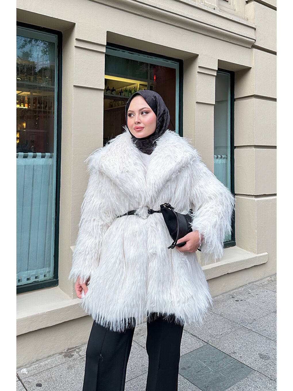 Kadın Halka Kemer Detay Kaban Ekru-1