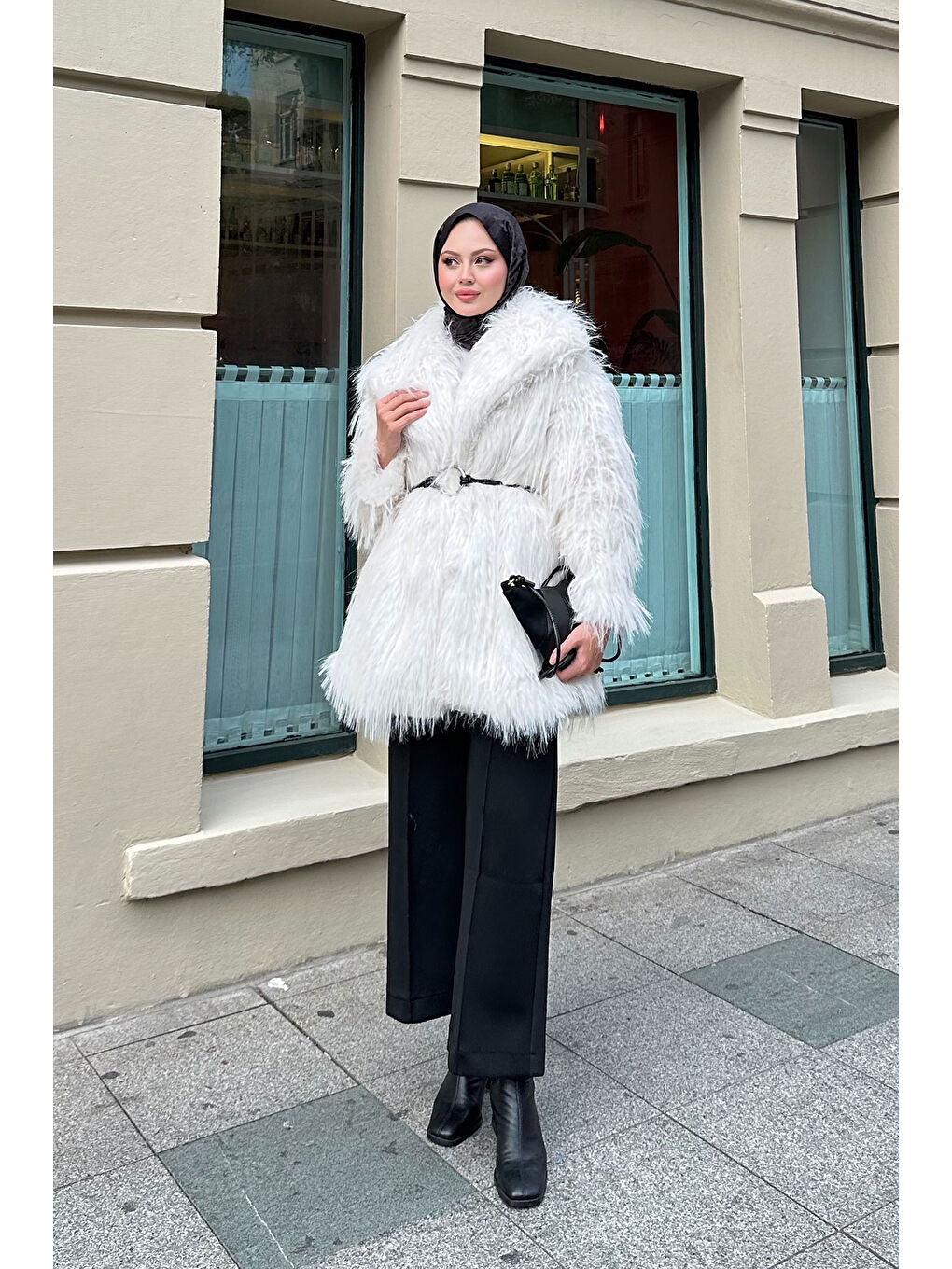 Kadın Halka Kemer Detay Kaban Ekru-2