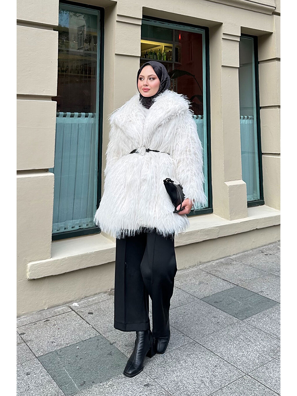 Kadın Halka Kemer Detay Kaban Ekru-3