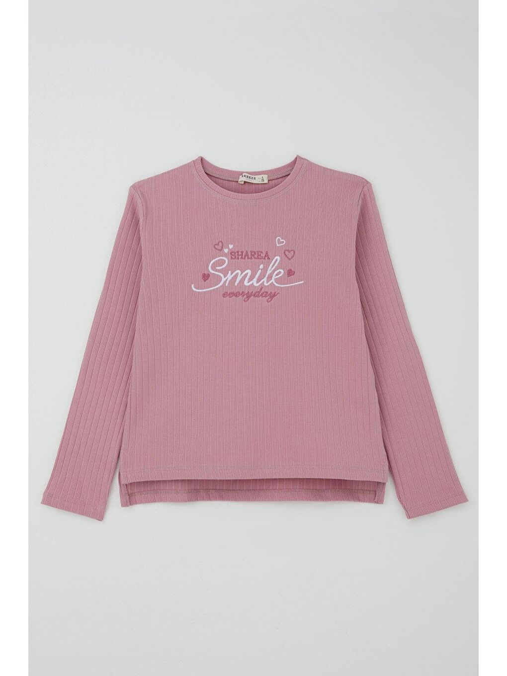 Pembe Kız Çocuk Pantolonlu Takım Yazı & Kalp Nakışlı Pantolonu Fiyonk Aksesuarlı Gülkurusu (4-8 Yaş)-1