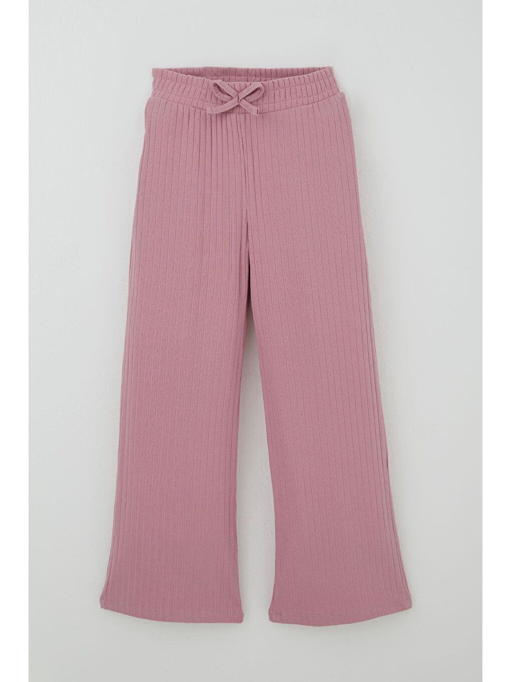 Pembe Kız Çocuk Pantolonlu Takım Yazı & Kalp Nakışlı Pantolonu Fiyonk Aksesuarlı Gülkurusu (4-8 Yaş)-2