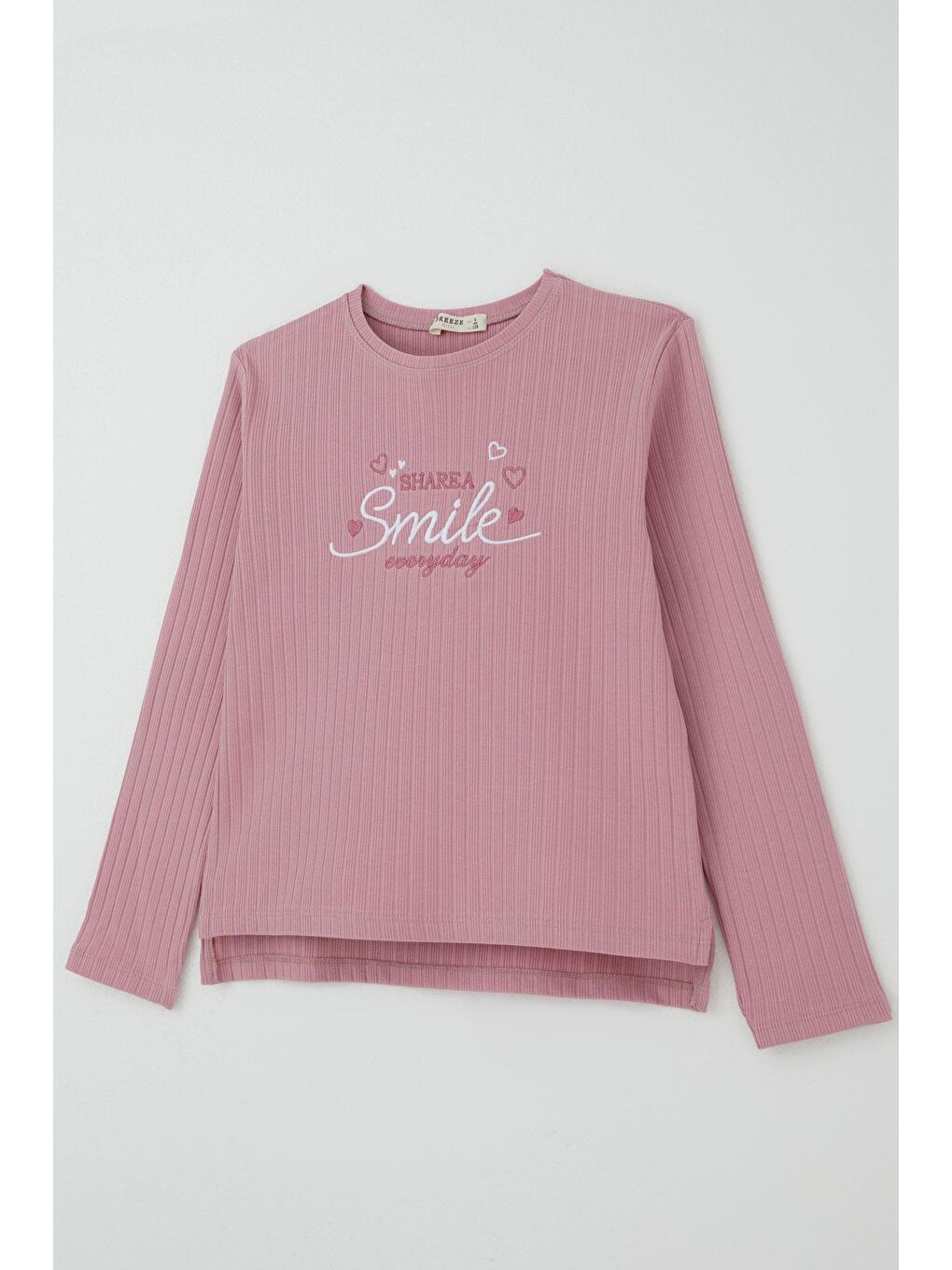 Pembe Kız Çocuk Pantolonlu Takım Yazı & Kalp Nakışlı Pantolonu Fiyonk Aksesuarlı Gülkurusu (4-8 Yaş)-5