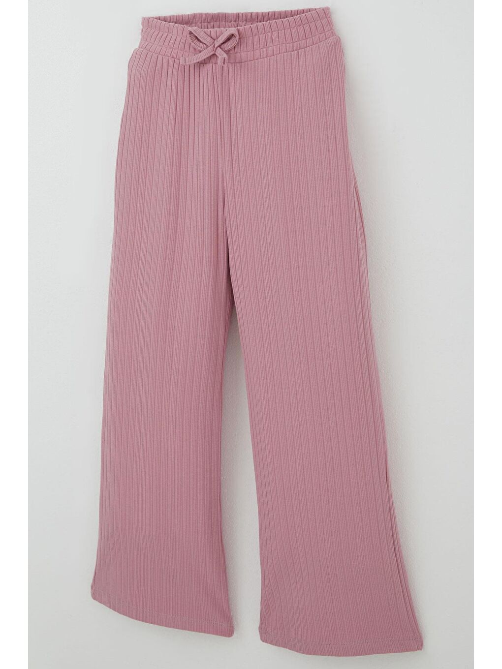 Pembe Kız Çocuk Pantolonlu Takım Yazı & Kalp Nakışlı Pantolonu Fiyonk Aksesuarlı Gülkurusu (4-8 Yaş)-6