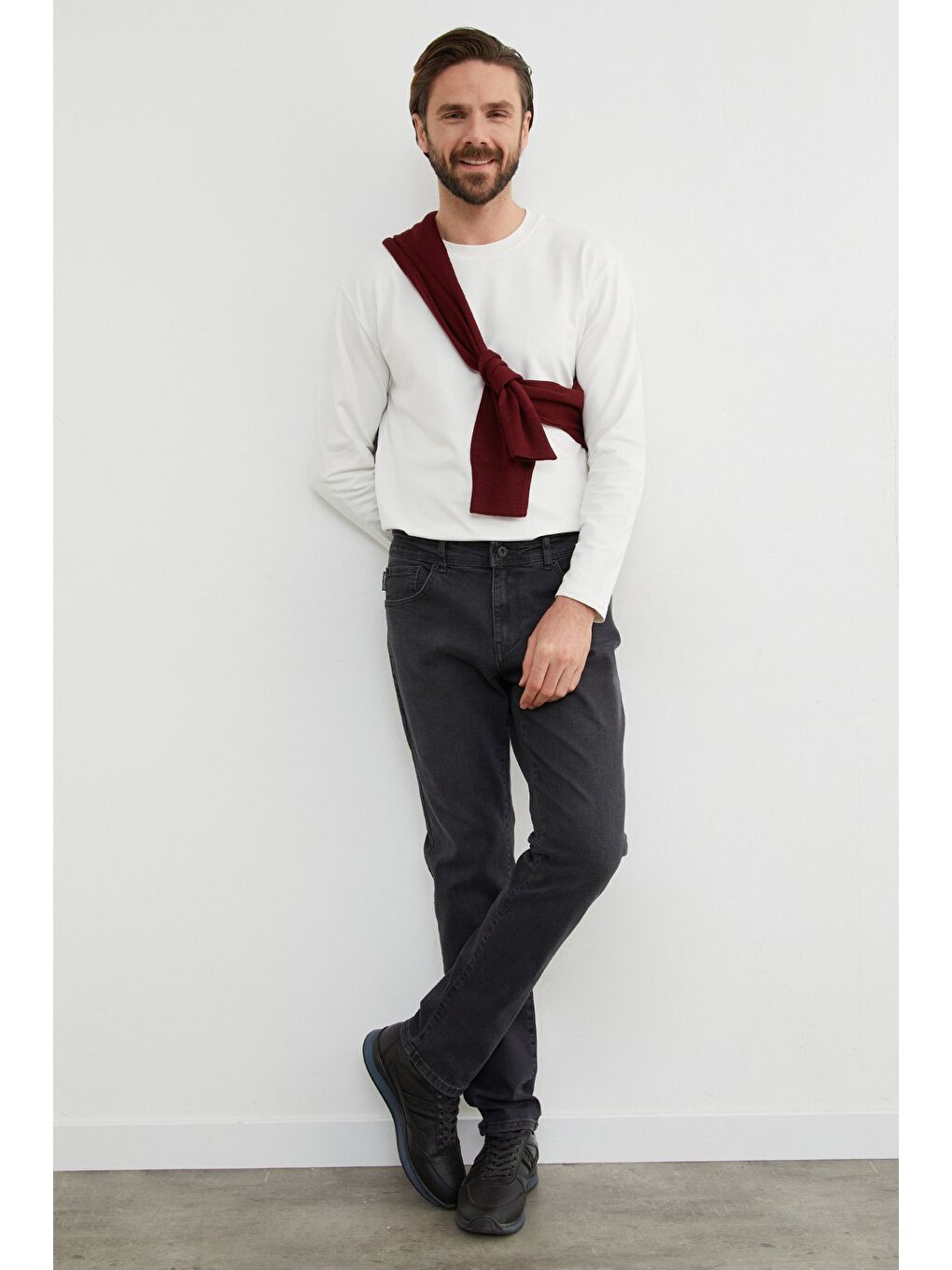 Gri Regular Fit Normal Bel Jean-2