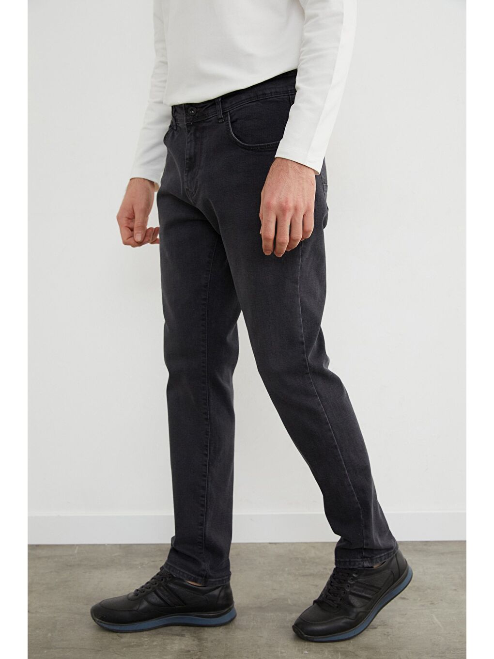 Gri Regular Fit Normal Bel Jean-3