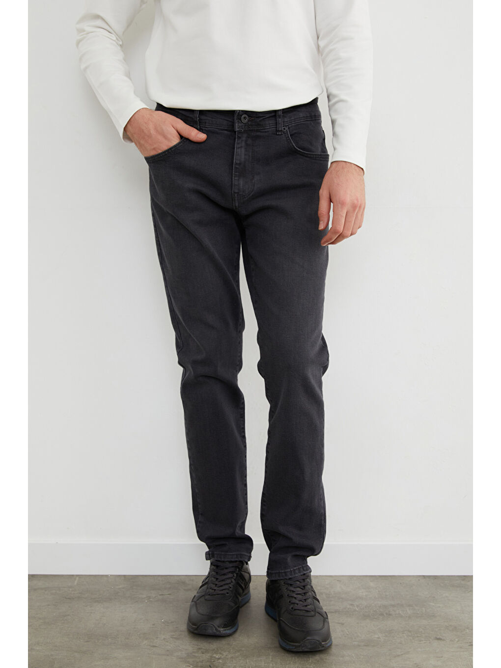 Gri Regular Fit Normal Bel Jean-4