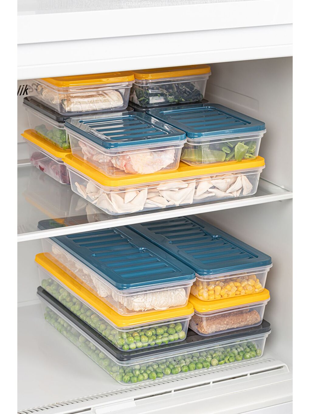 Mavi 8 li Mikrodalgaya Uyu mlu Erzak Kabı Petrol 4x2400 ml 4x1170 ml-2