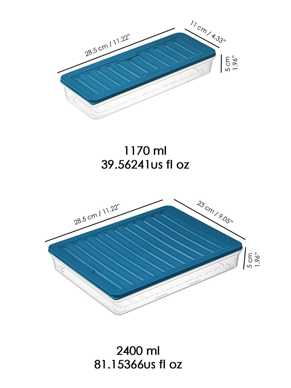Mavi 8 li Mikrodalgaya Uyu mlu Erzak Kabı Petrol 4x2400 ml 4x1170 ml-7