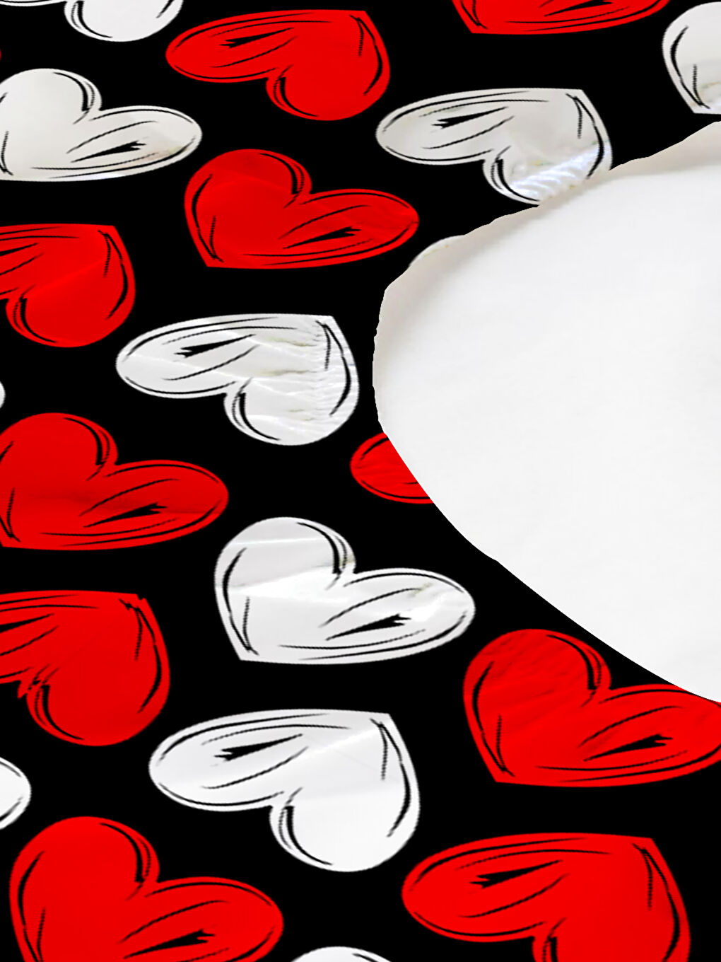 Karışık Kalp Desenli Baskılı 180x200 Çift Kişilik Lastikli Çarşaf Seti-1