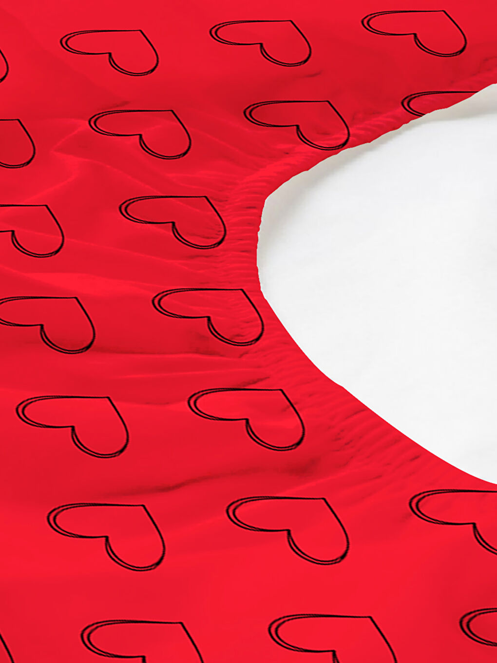 Karışık Kalp Desenli Baskılı 180x200 Çift Kişilik Lastikli Çarşaf Seti-1