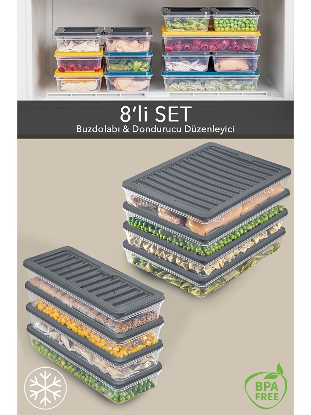 8 li Saklama Kabı Antrasit 4x2400 ml 4x1170 ml