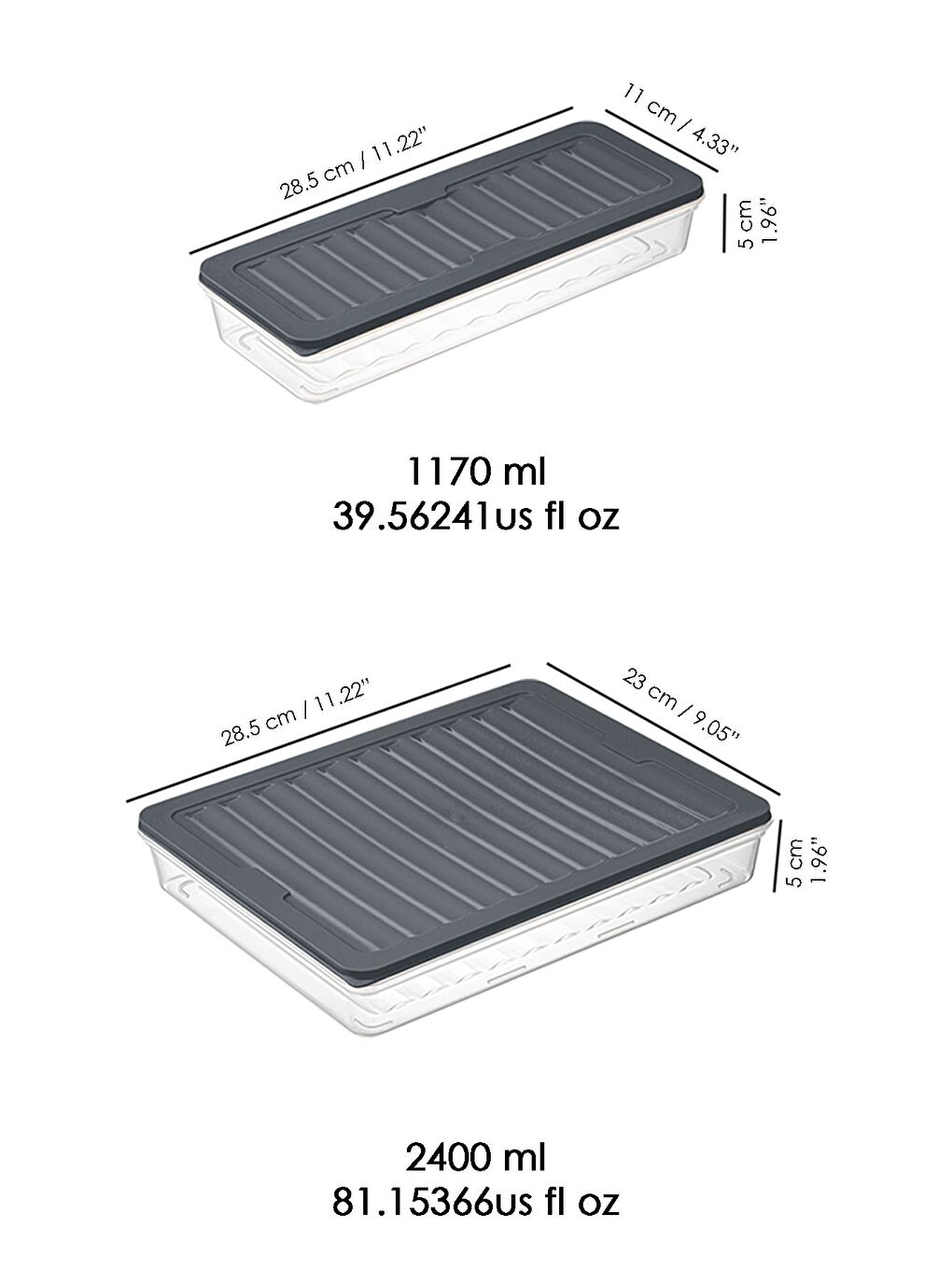 8 li Saklama Kabı Antrasit 4x2400 ml 4x1170 ml-7