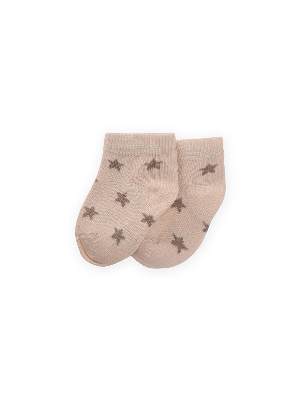 Bej Kız Çocuk Desenli Patik Çorap