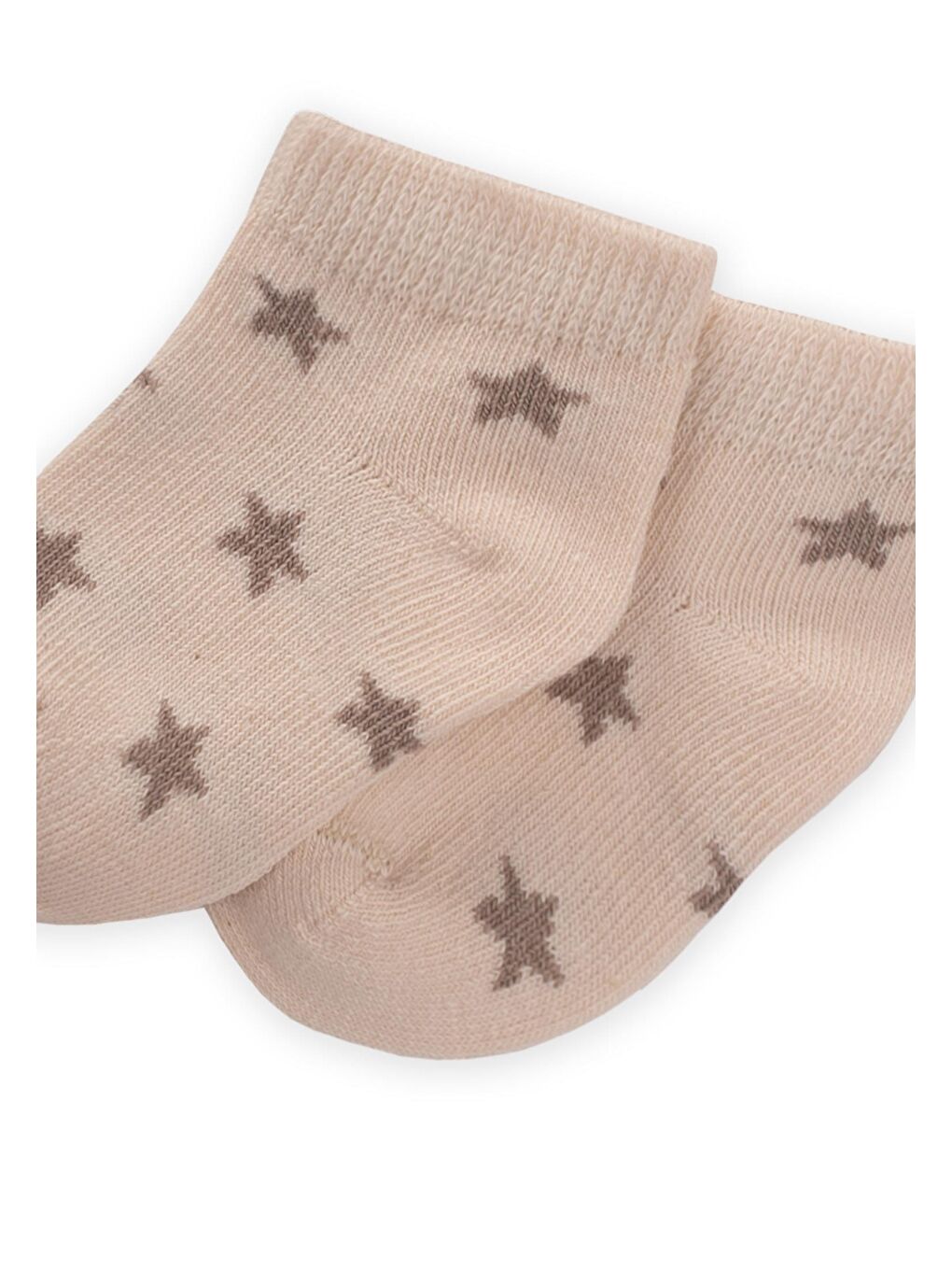 Bej Kız Çocuk Desenli Patik Çorap-1