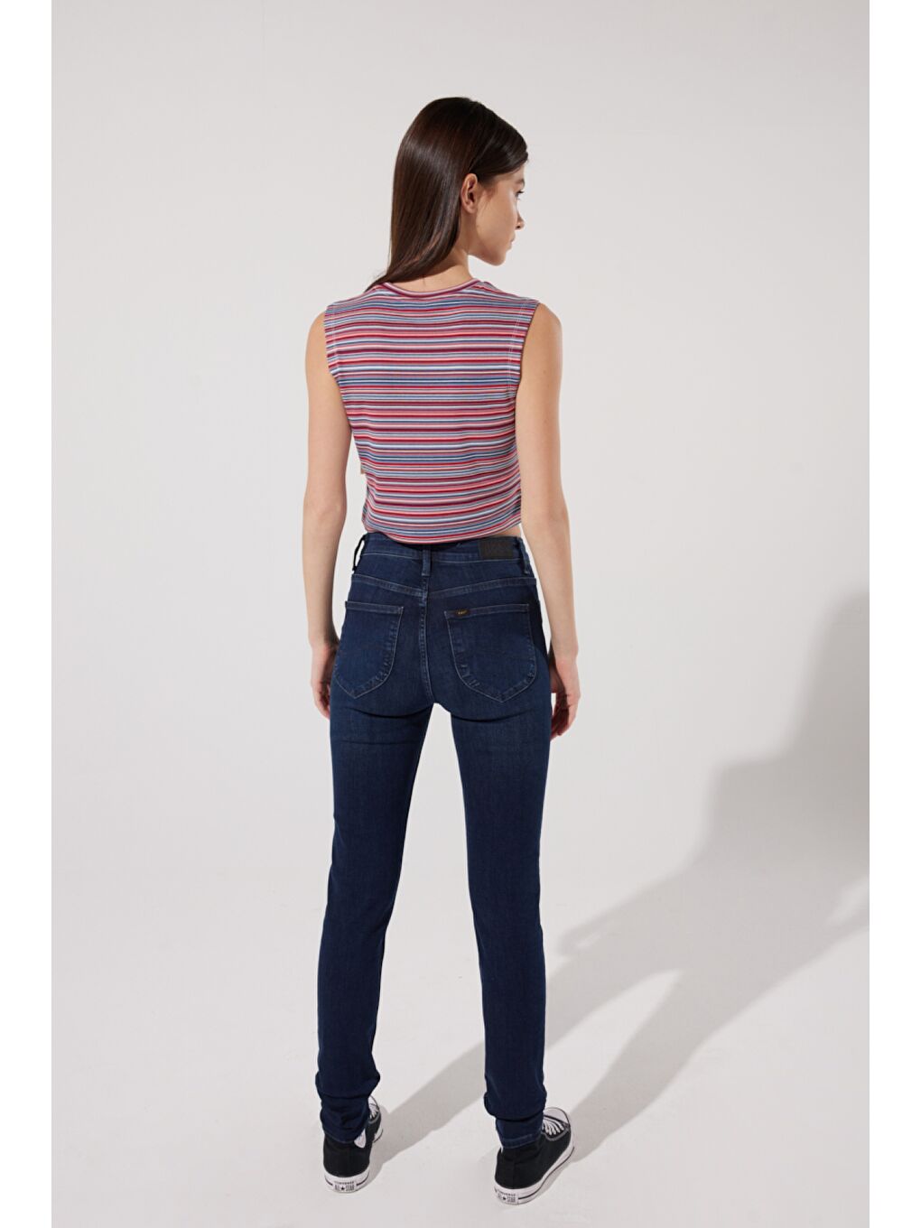 Karışık Slim Fit Dar Kesim Bisiklet Yaka Kolsuz Crop Renkli Esnek Tişört-5