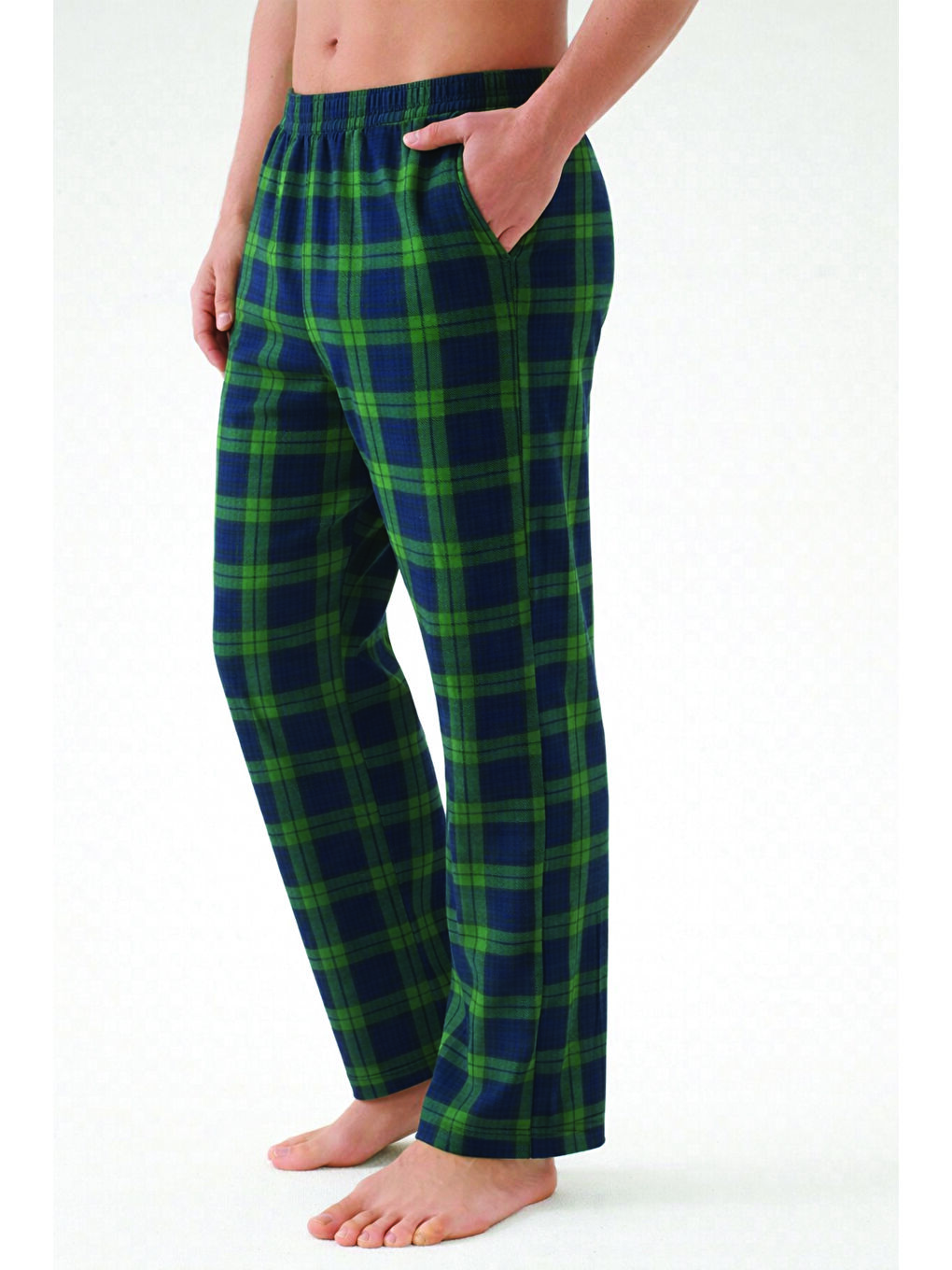 Lacivert Erkek Pamuklu 2'li Tek Alt Pijama-1