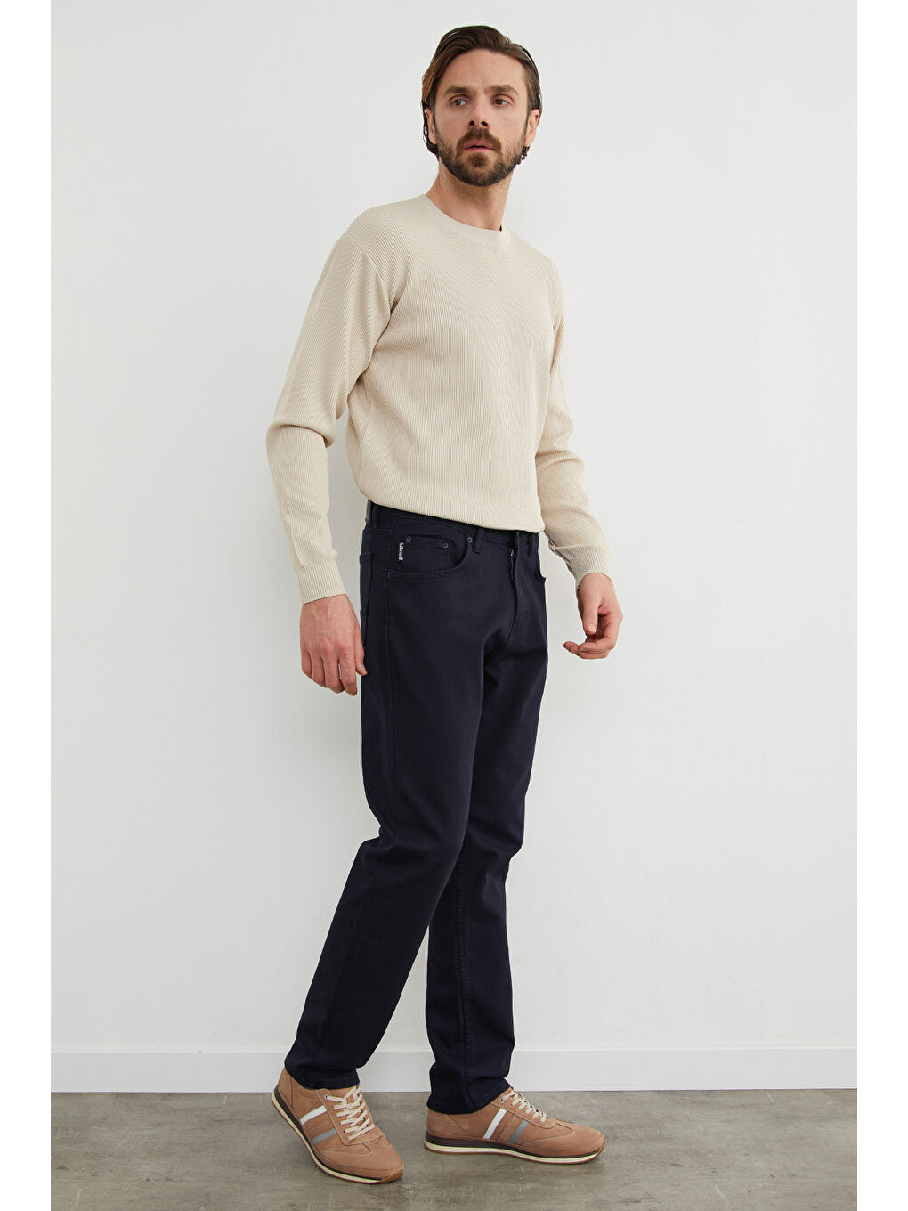 Lacivert Büyük Beden Regular Fit Normal Bel Jean-3