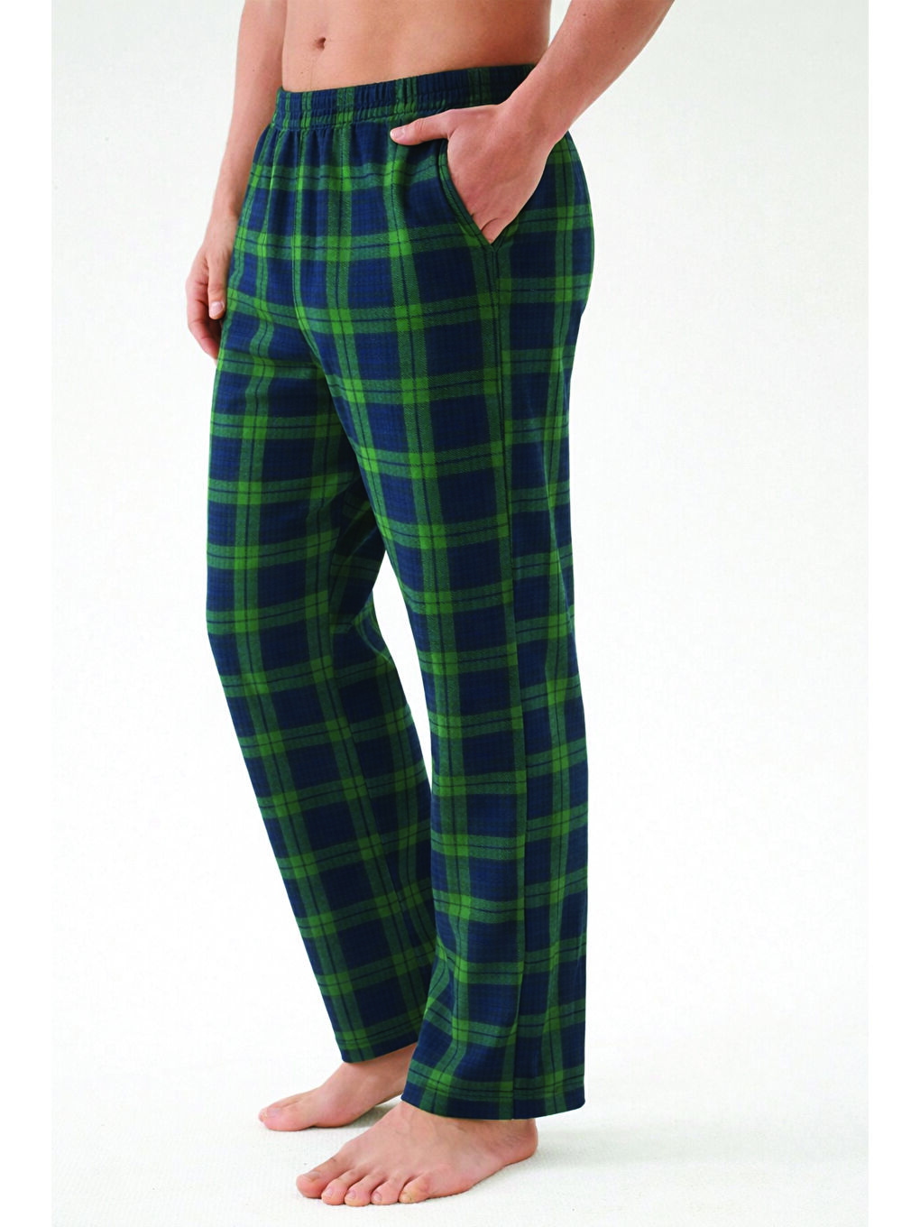 Lacivert Erkek Pamuklu 2'li Tek Alt Pijama-2