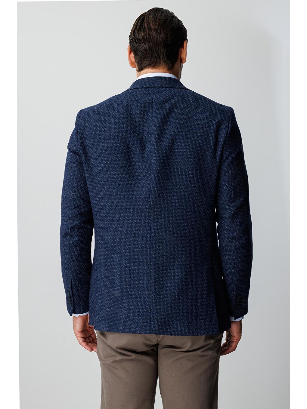 Erkek Lacivert Regularfit / Mono Yaka Rahat Kalıp  Ceket-4