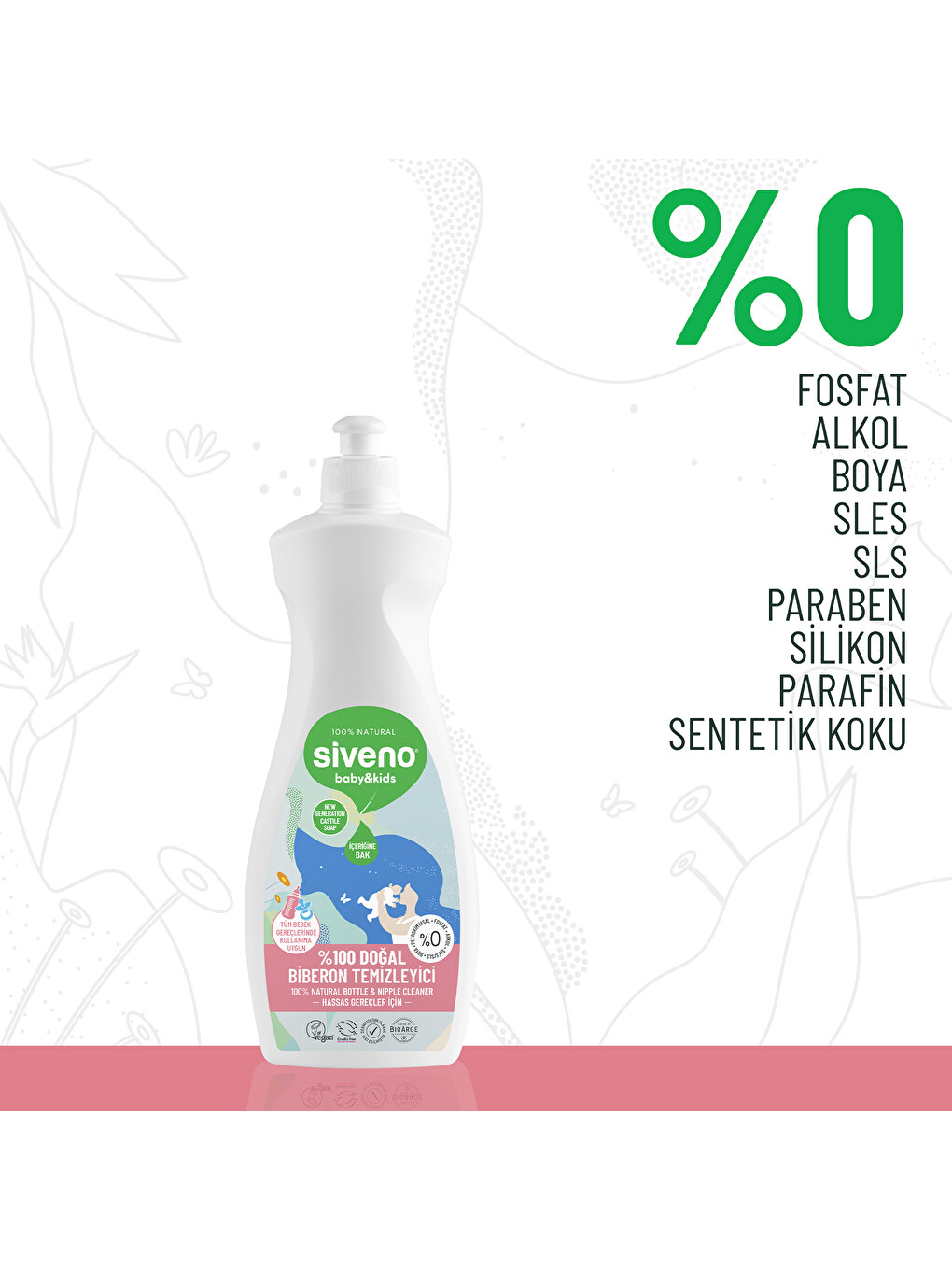 %100 Doğal Emzik Ve Biberon Temizleyicisi Bitkisel Elde Bulaşık Sabunu Nemlendirici Vegan 500 Ml-1