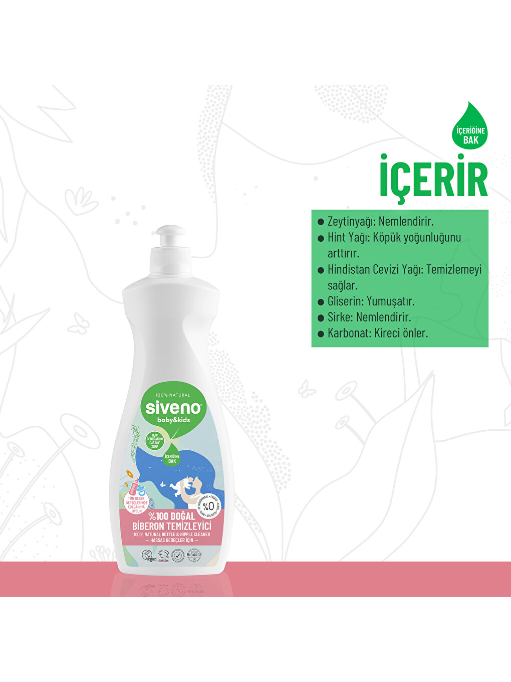 %100 Doğal Emzik Ve Biberon Temizleyicisi Bitkisel Elde Bulaşık Sabunu Nemlendirici Vegan 500 Ml-2