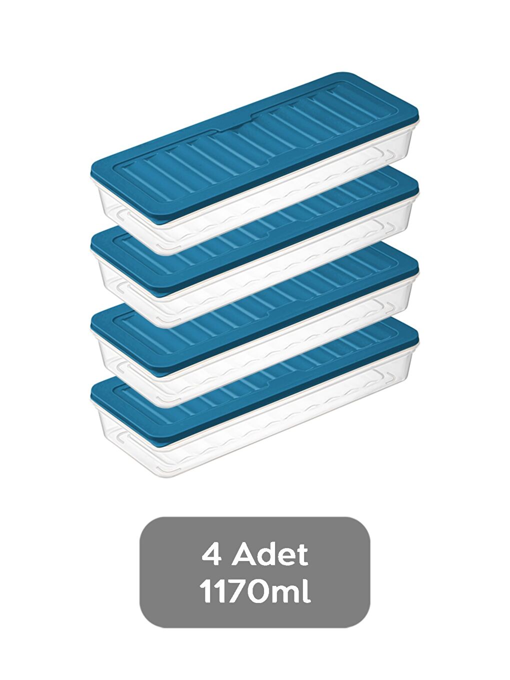 Mavi 4'lü Saklama Kabı Petrol 4 x 1170 ml-1