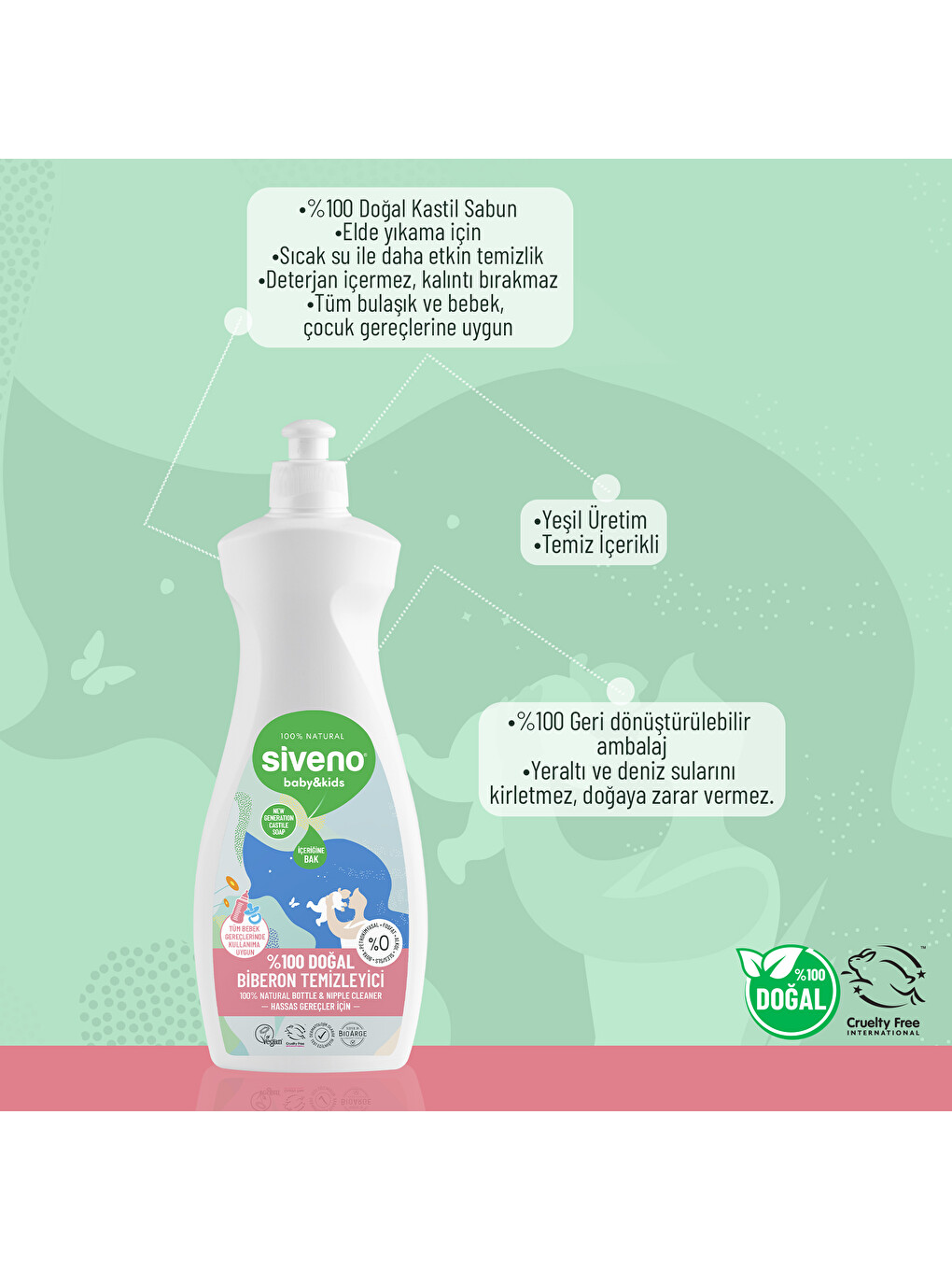 %100 Doğal Emzik Ve Biberon Temizleyicisi Bitkisel Elde Bulaşık Sabunu Nemlendirici Vegan 500 Ml-5
