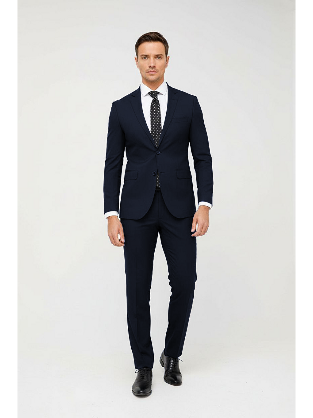 Erkek Lacivert Slim Fit Dar Kalıp Klasik Takım Elbise