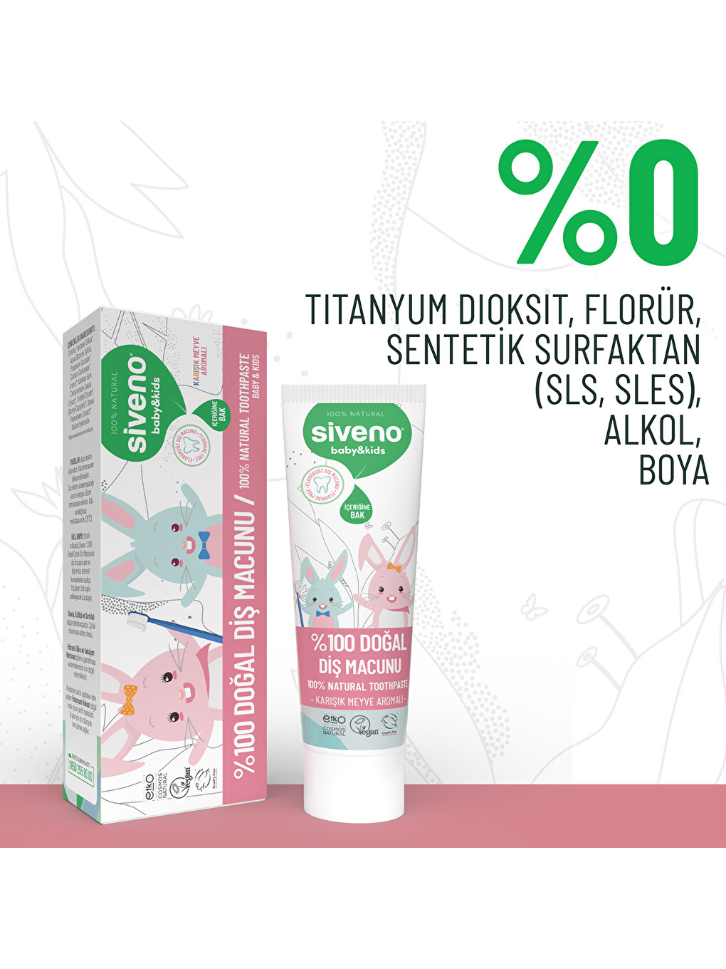 %100 Doğal Diş Macunu Bebek Ve Çocuk İçin Karışık Meyve Aromalı Florürsüz 50 Ml-2