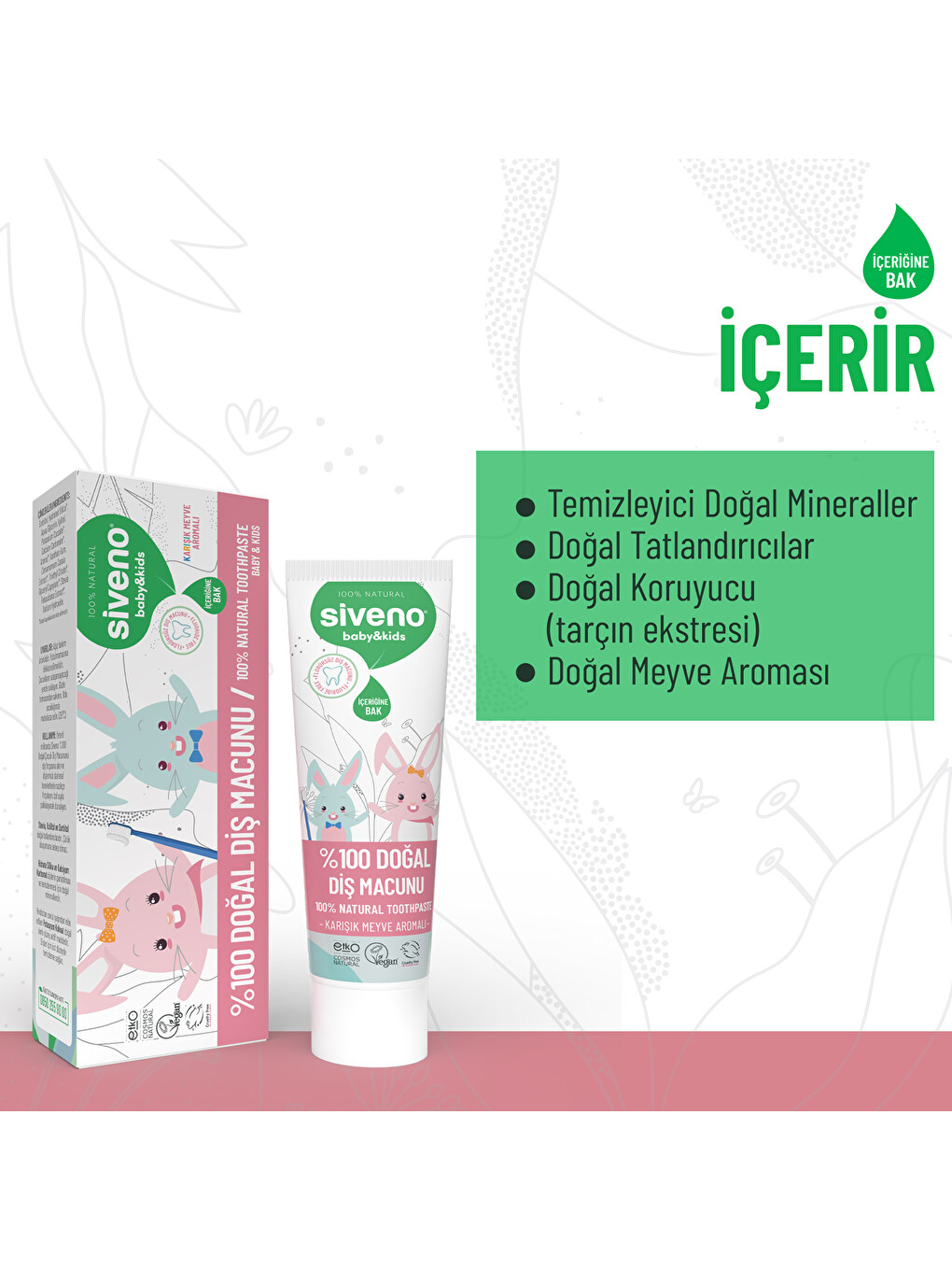 %100 Doğal Diş Macunu Bebek Ve Çocuk İçin Karışık Meyve Aromalı Florürsüz 50 Ml-3