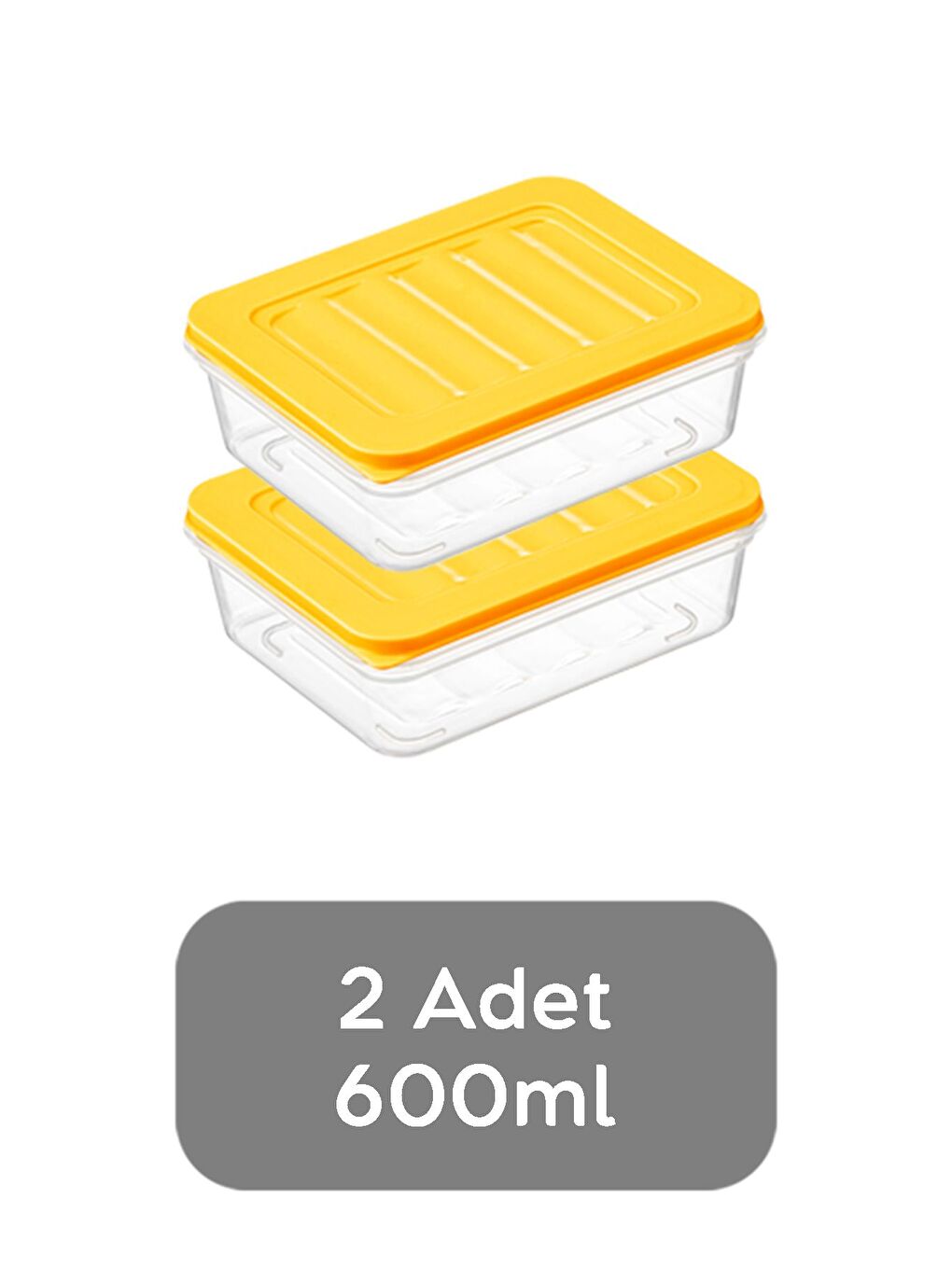 2'li Saklama Kabı Sarı 2 x 600 ml-1