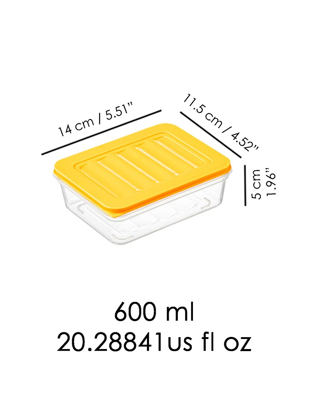 2'li Saklama Kabı Sarı 2 x 600 ml-5