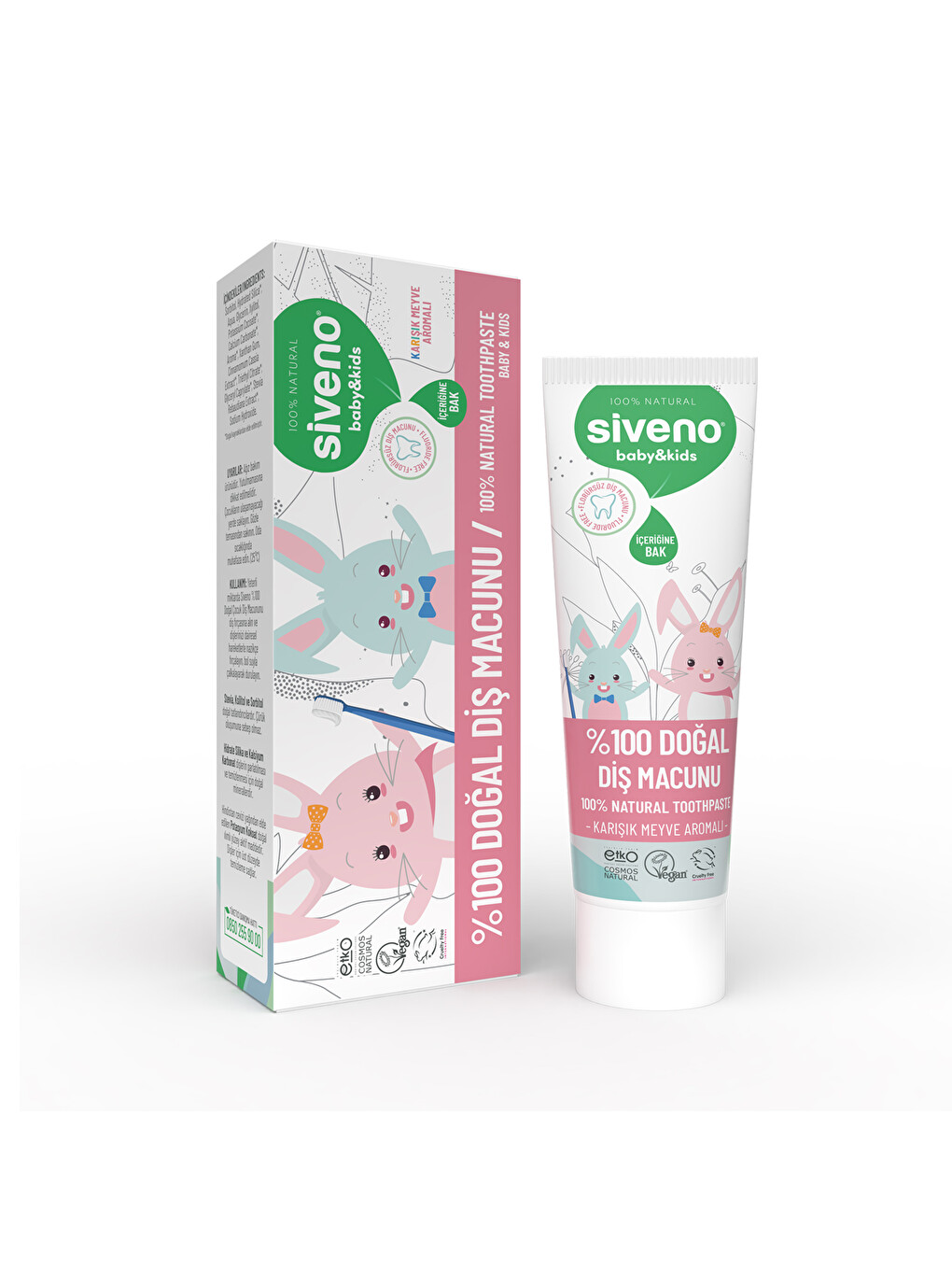 %100 Doğal Diş Macunu Bebek Ve Çocuk İçin Karışık Meyve Aromalı Florürsüz 50 Ml-7