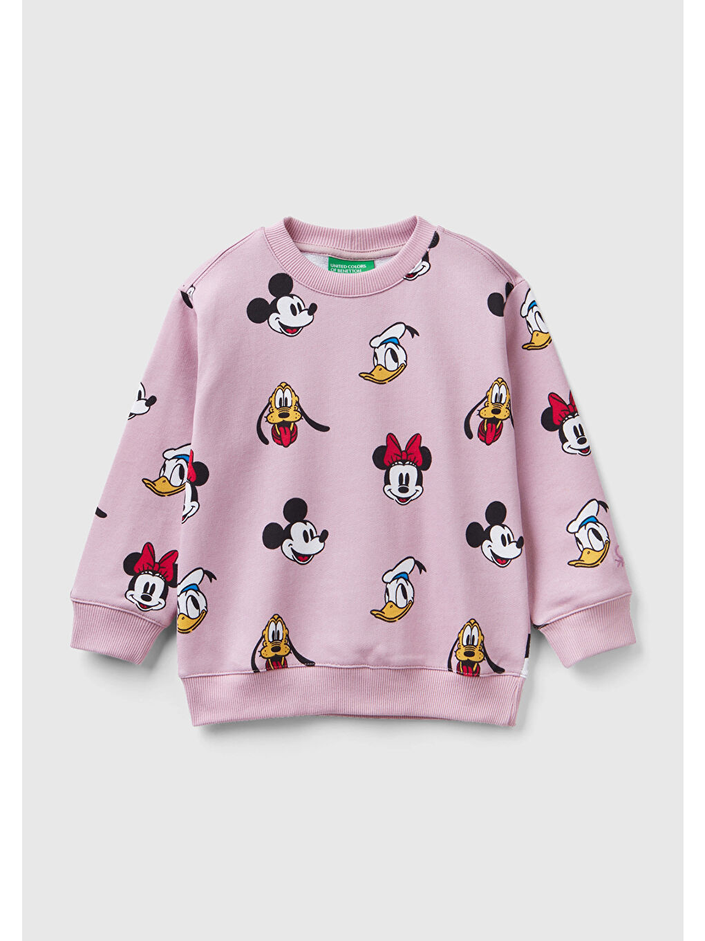 Pembe Erkek Çocuk Gül Kurusu Karakter Baskılı Sweatshirt