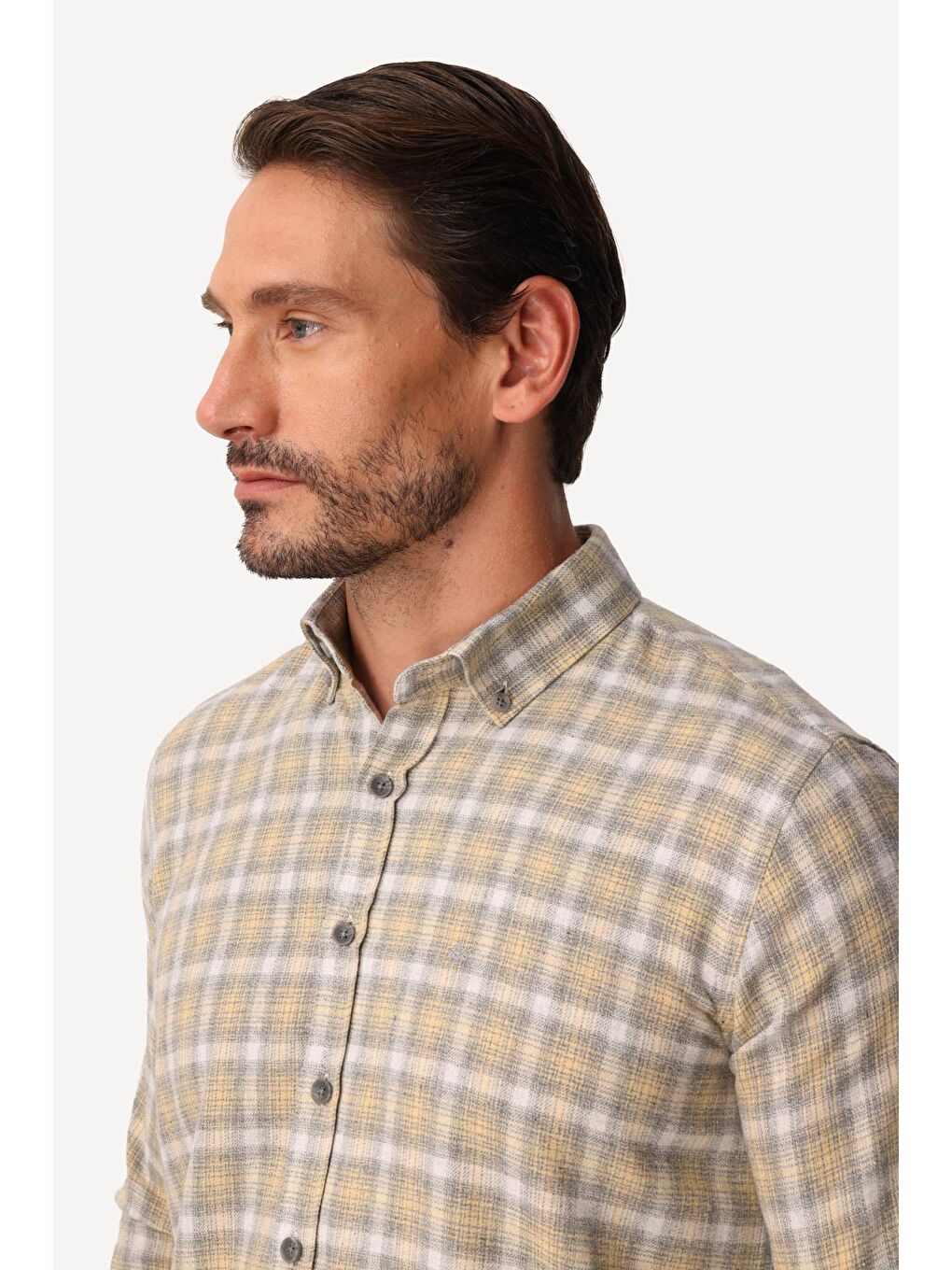Sarı Erkek Sari Dynamic Fit Düğmelİ Yaka Gömlek-3