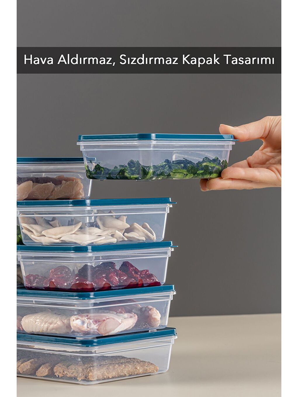 Mavi 8 li Saklama Kabı Petrol 2 x 1200 ml 6 x 600 ml-3