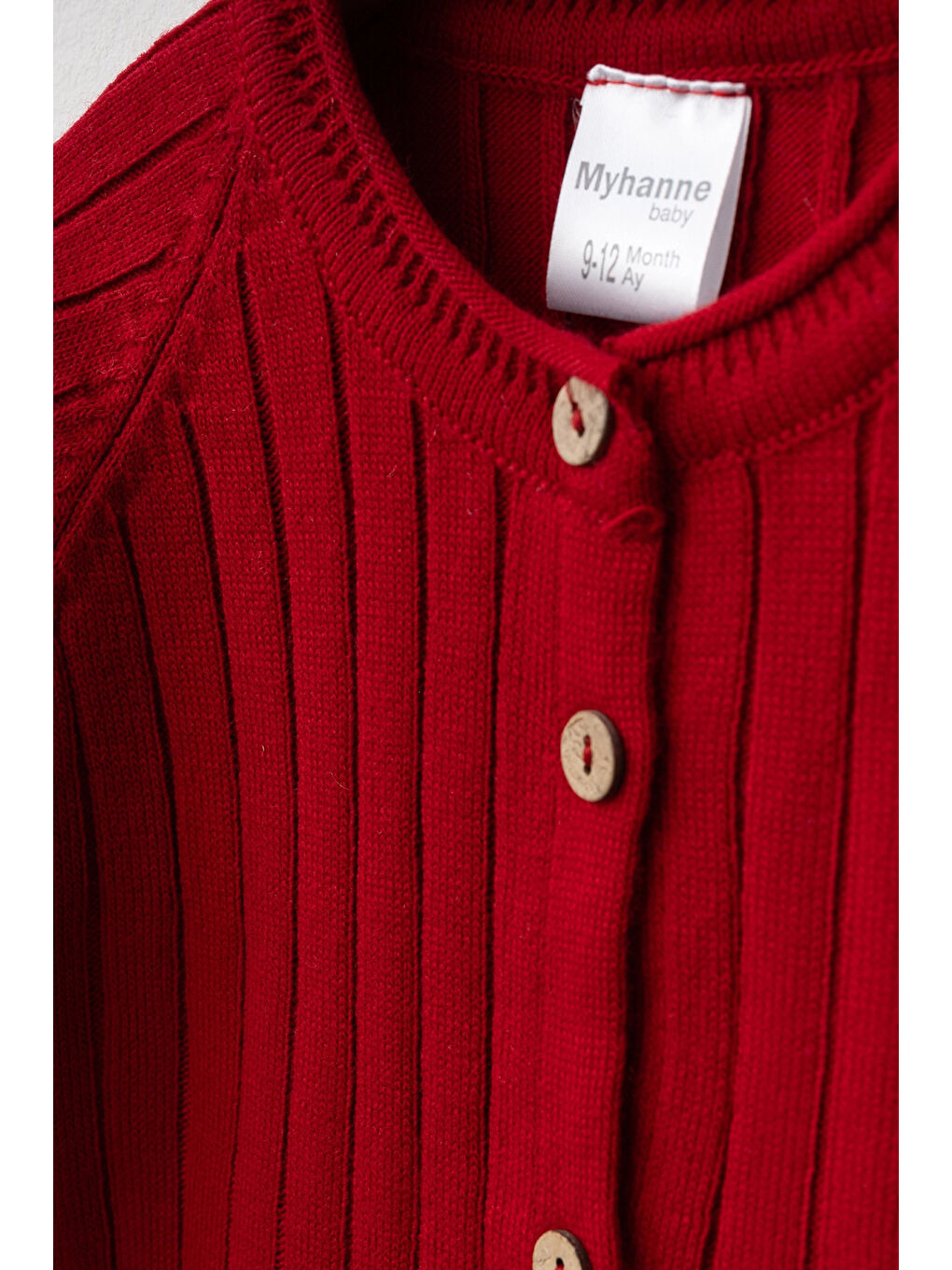 Kırmızı Fırfırlı Düğmeli Triko Takım 4035-1