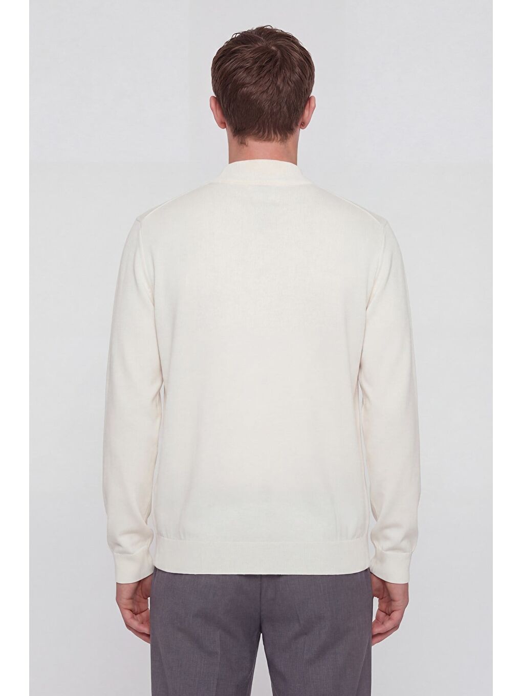 Giotelli Erkek Ekru Polo Yaka Regular Fit Pamuk Karışımlı Triko Kazak-3