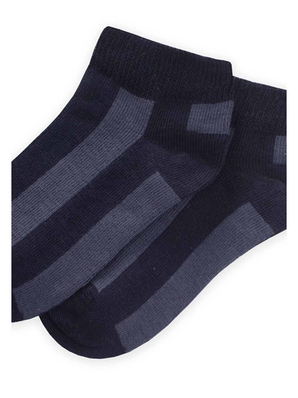 Lacivert Erkek Çocuk Çizgili Patik Çorap-1